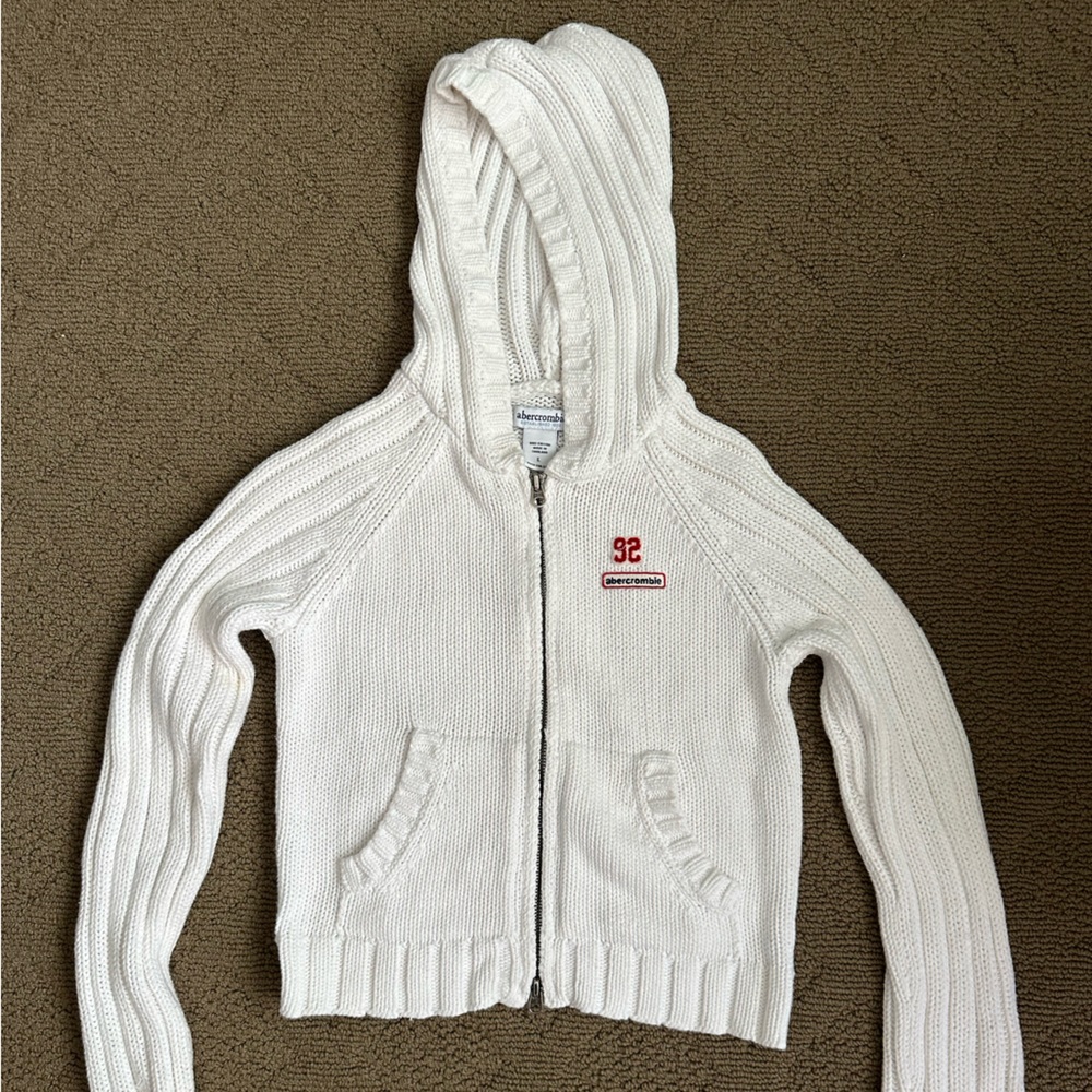 Abercrombie kids vintage knit zip up sweater